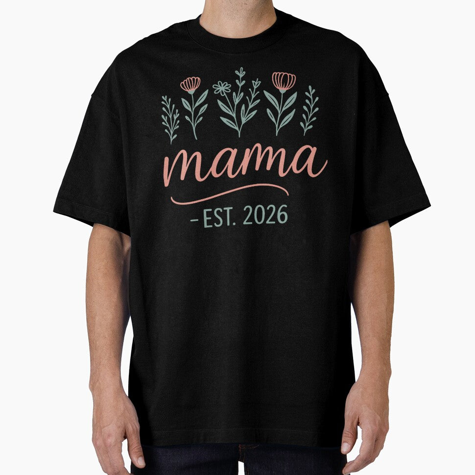Women's Promoted to Mama 2026 Pregnancy Floral New Mom Est 2026 by RobertKnow