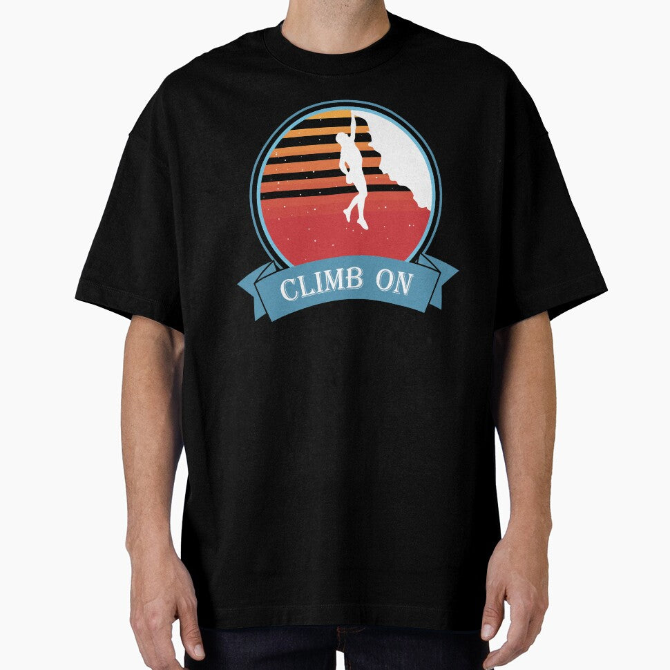 Climb On Climbing Mountaineering Rock Climbing Motif by DerNerd
