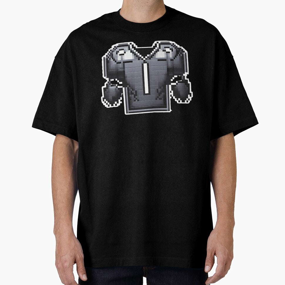 Cute Pixel Football Shoulder Pads Icon in Metallic Gray by BankMano