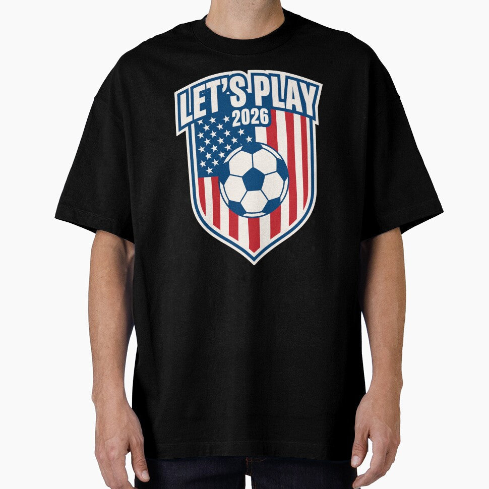 Let's Play 2026 Patriotic Soccer USA Flag Design by RDRdesign