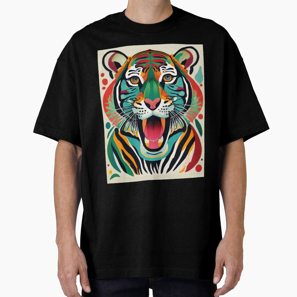Retro mid century modern tiger by VoodoovilleArt