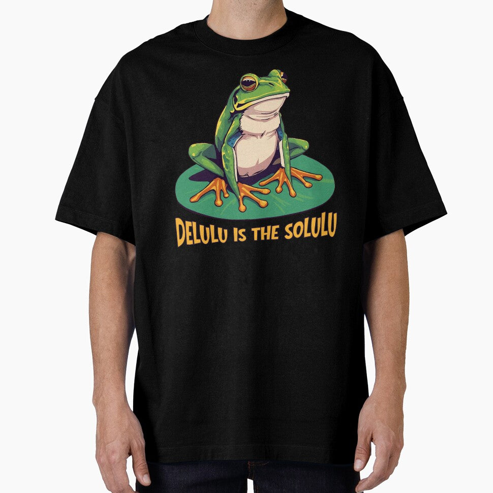 Delulu Is the Solulu Frog – Funny Motivational Meme Aesthetic by TestudoDesign