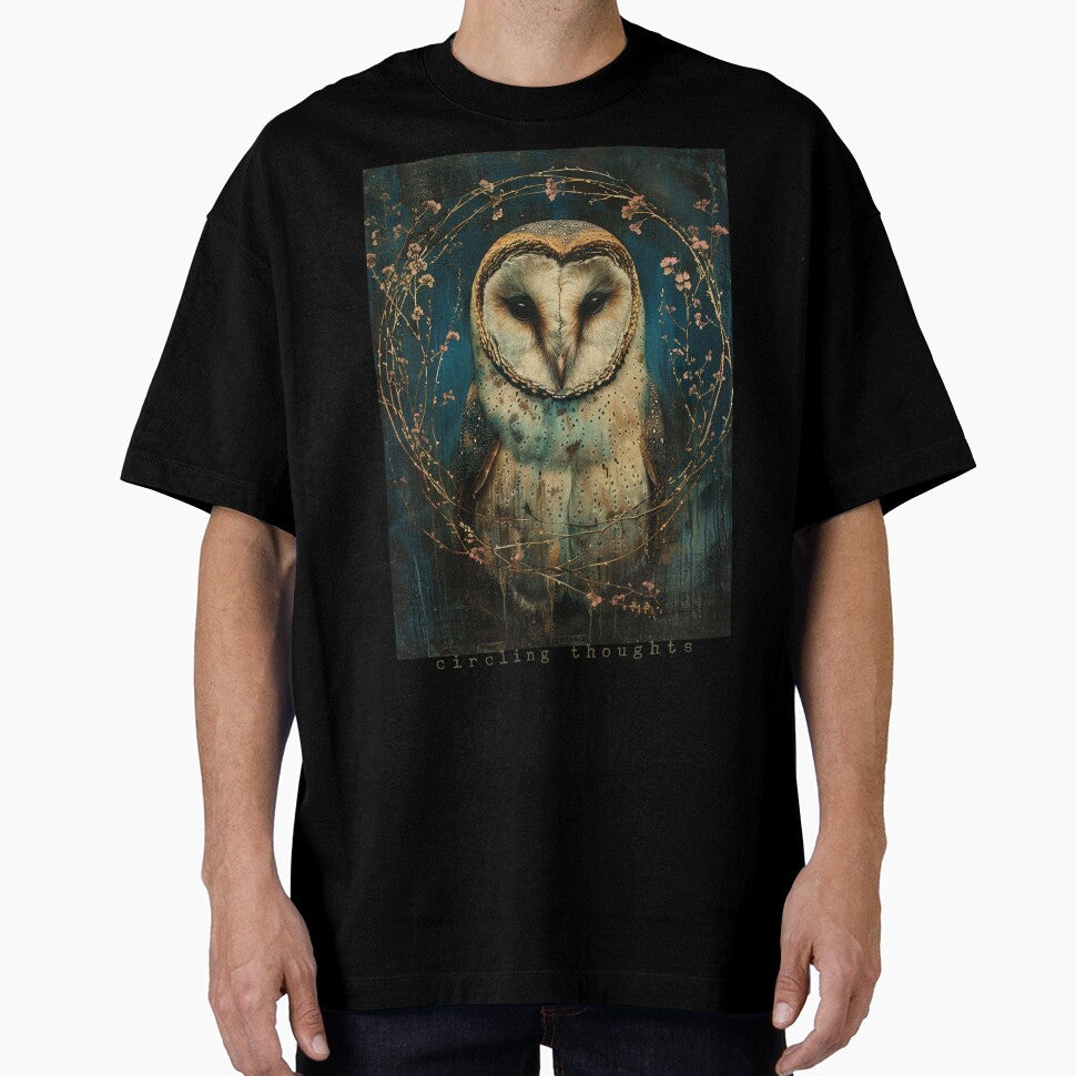 Circling Thoughts – Painterly Owl with Botanical Elements by Neurodelic