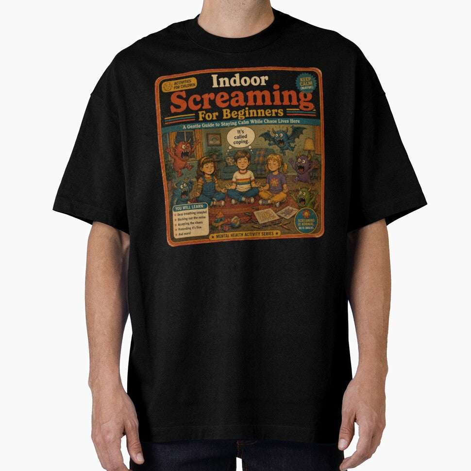Indoor Screaming For Beginners – Retro Dark Humor Mental Health Monster Design by 4TinyPaws