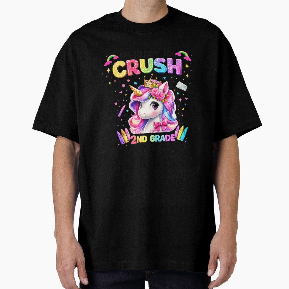 I'm Ready to Crush 2nd Grade Unicorn Back to School Girls by QuiteOrbit