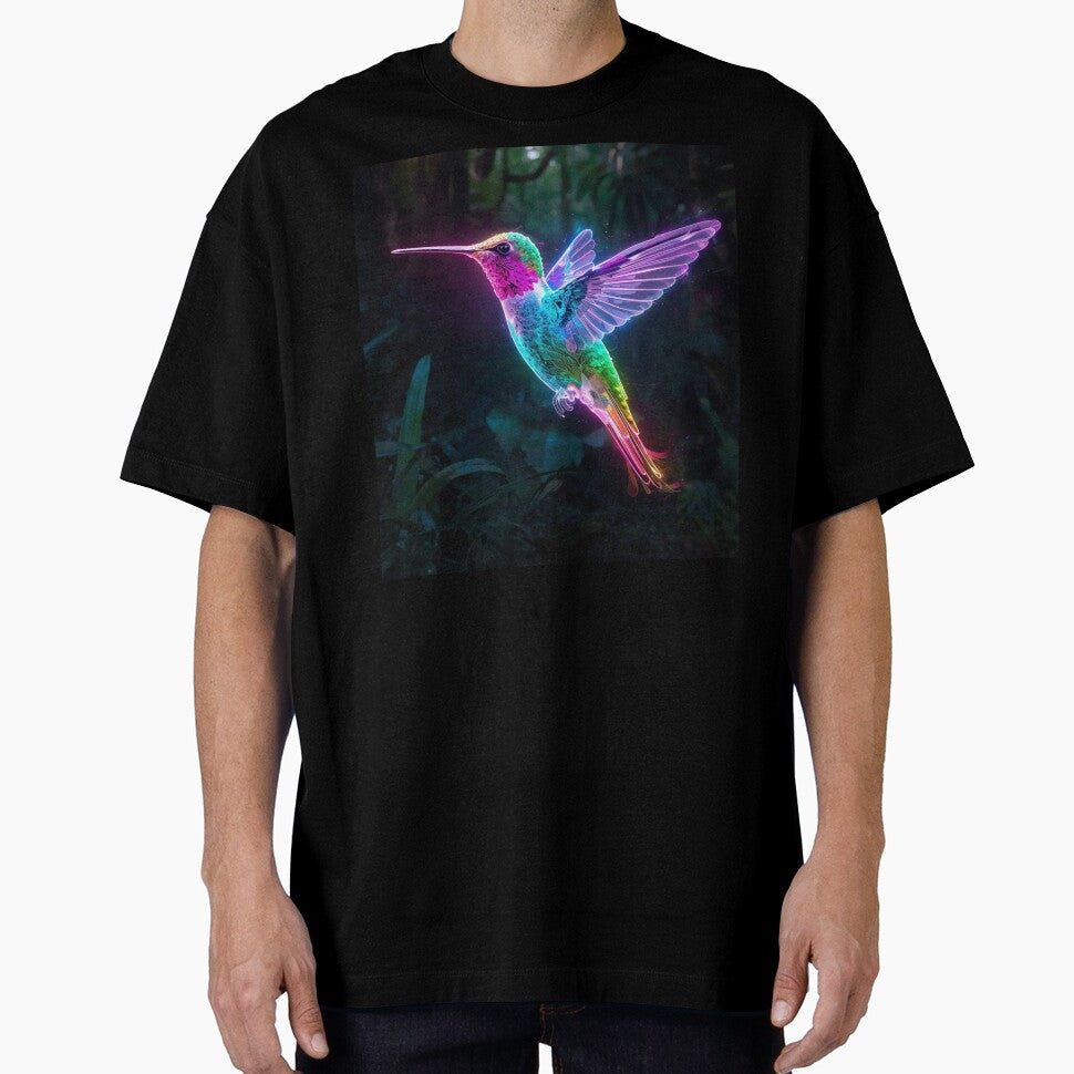Neon Hummingbird Surreal Fantasy by Drinkfanity