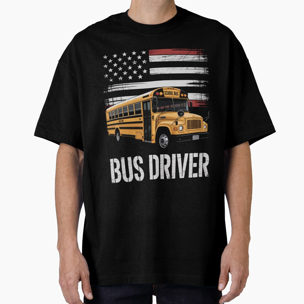 School Bus Driver Usa American Flag Bus Driver Gift by nicomitchell