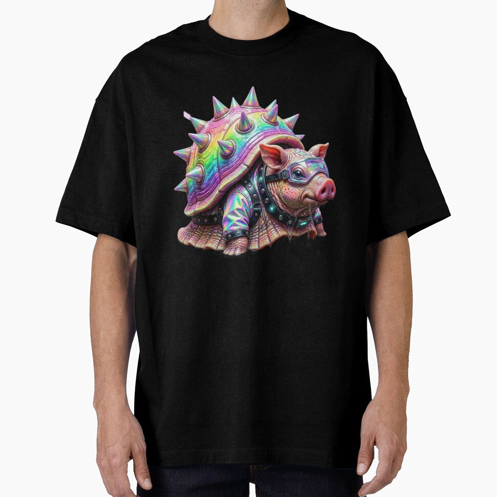 Neon Punk Spiky Pig by LujziWorld