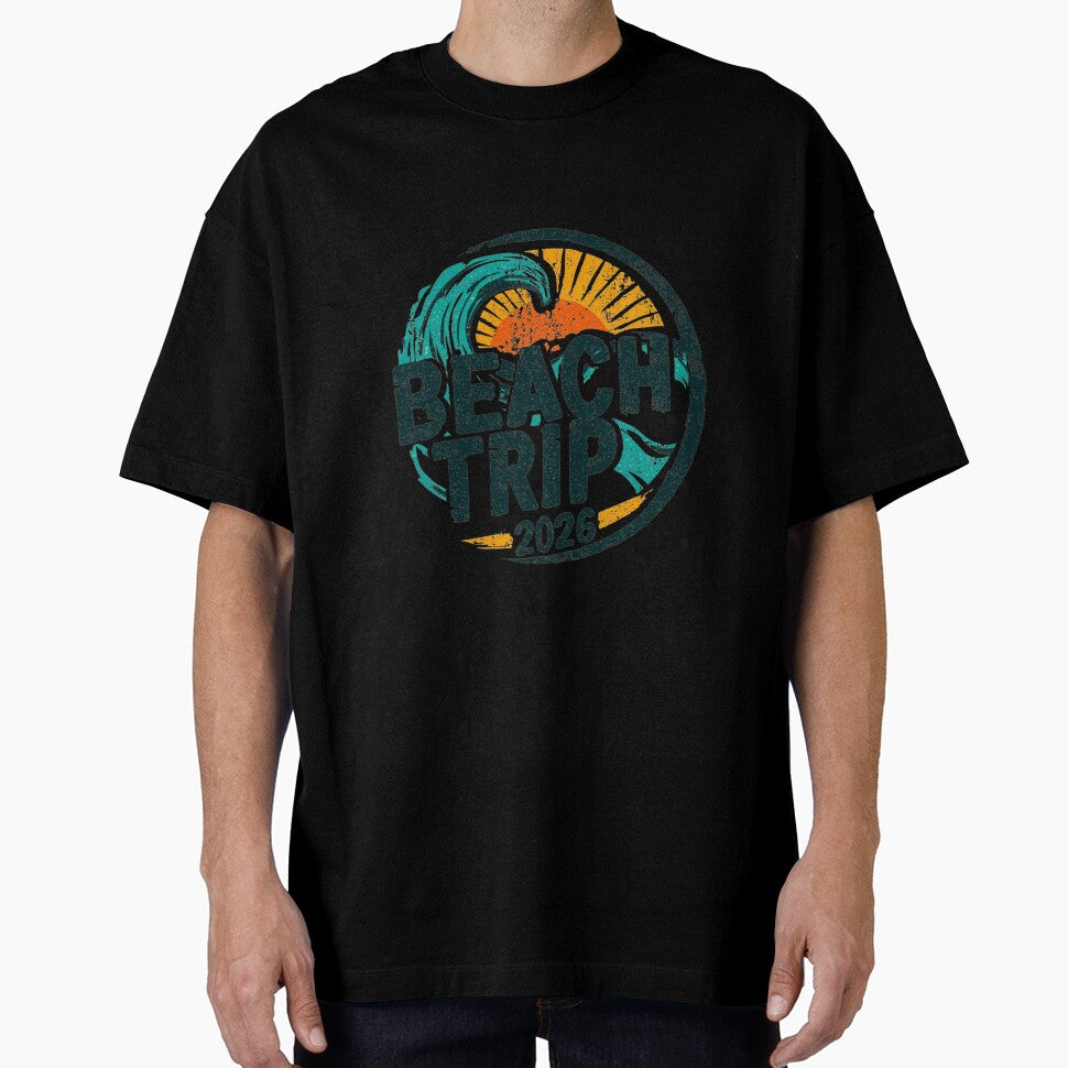 Vintage Grunge Beach Trip 2026 Wave and Sun Summer Party Shirt by StickerHavenn