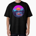 Neon Wilderness Canoe - Retro 80s Synthwave Sunset Aesthetic by MarCinu Art