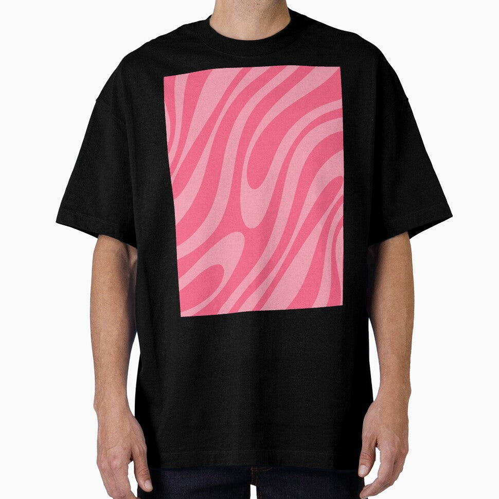 Wavy Loops Retro Modern Abstract Pattern in Candy Pink Two Tone by kierkegaard