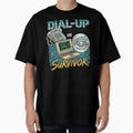 Dial Up Internet Survivor Funny Retro 90s Modem Vintage Tech Geek T Shirt by GeekStop