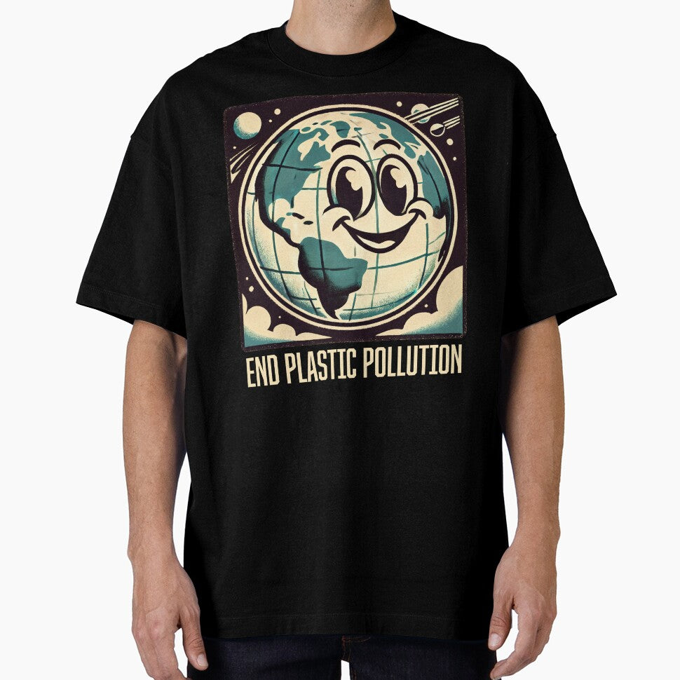 Retro "End Plastic Pollution" Earth Design - Eco-Friendly by HappyResistance