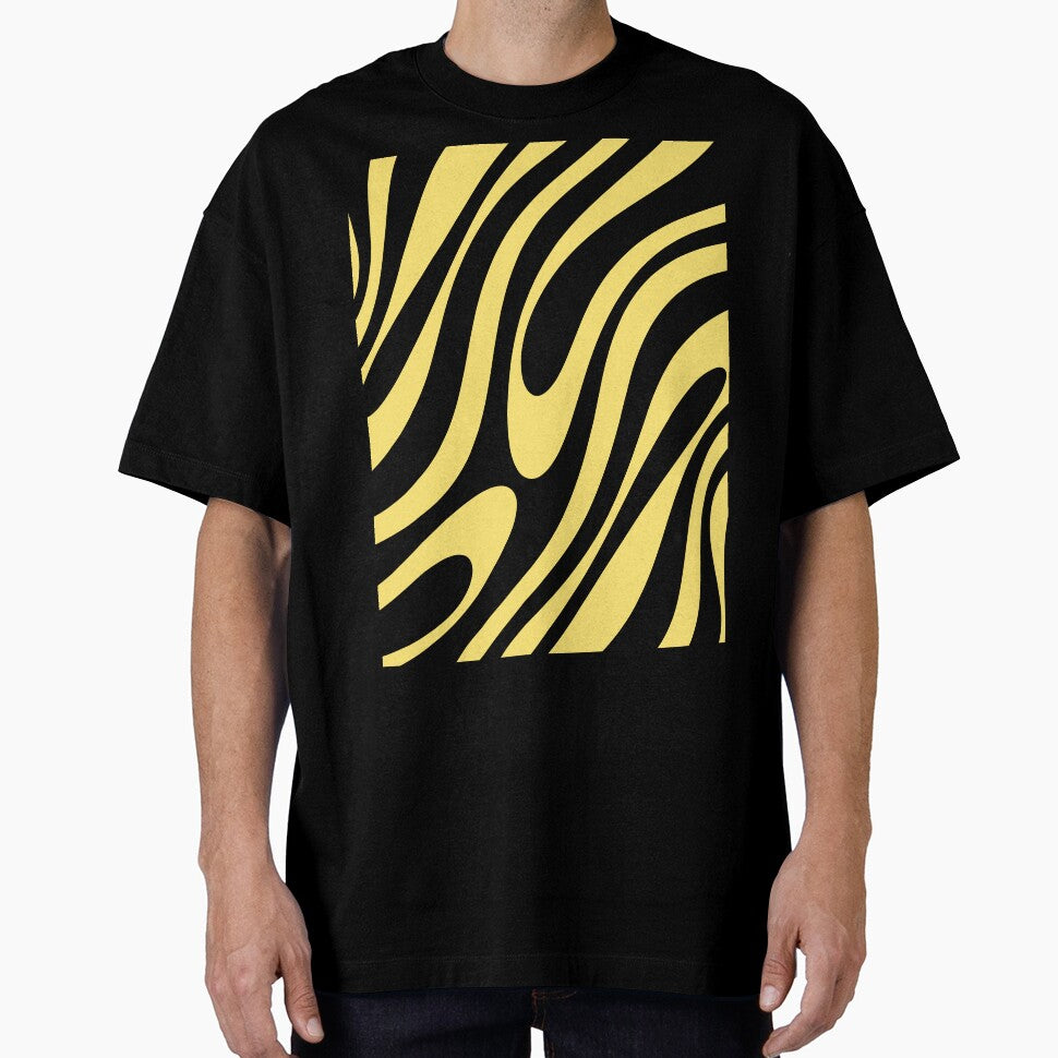 Wavy Loops Retro Abstract Pattern in Yellow by kierkegaard