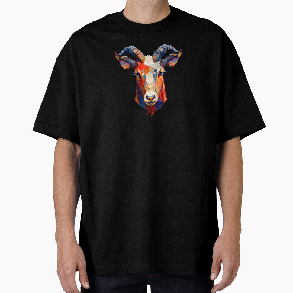 Abstract Goat Art: A Colorful Twist on Wildlife Imagery by FiveIntentions