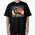 Neon Dachshund – Retro Sunset Design by Dogandesighn