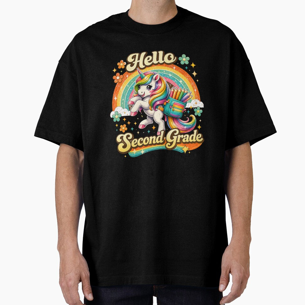 Hello 2nd Grade Back to School Unicorn Teacher Kids Girls by QuiteOrbit