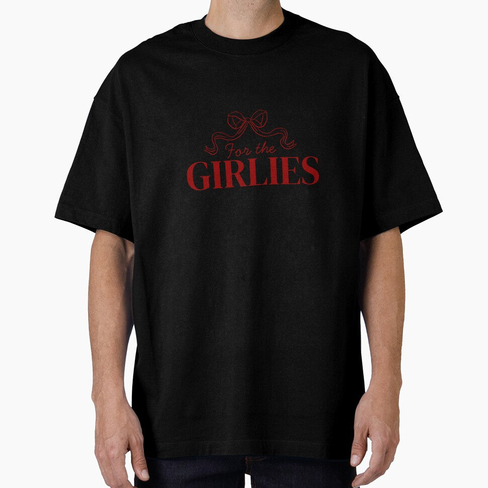For the Girlies Red Ribbon Typography, Coquette Aesthetic Red Bow Logo by AbstractRevival