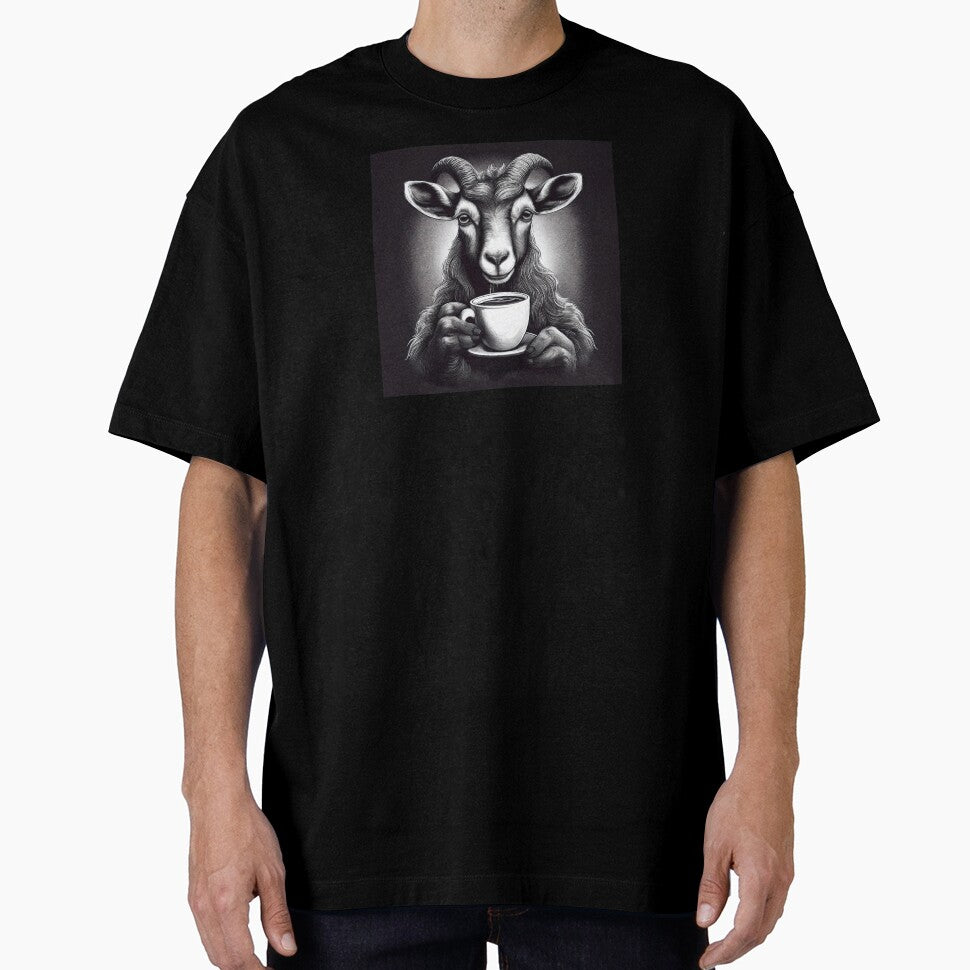 Funny up all night Goat drinking coffee by Boxing Kangaroo Retail Company
