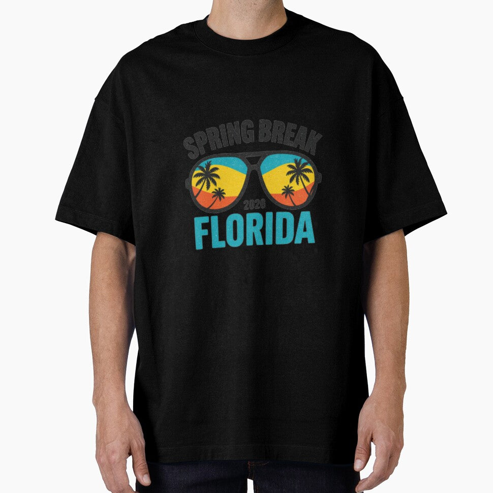 Florida Spring Break 2026 — Retro Aviator Sunglasses Tropical Illustration by HBDStudio
