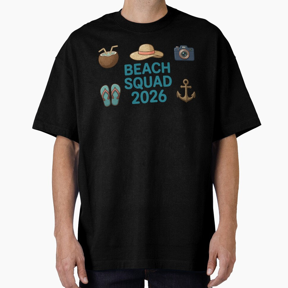 Beach Squad 2026 Summer Essentials Vacation Icon Art by PixelWaveBD