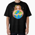 Woman hugging planet Earth by OM-lova