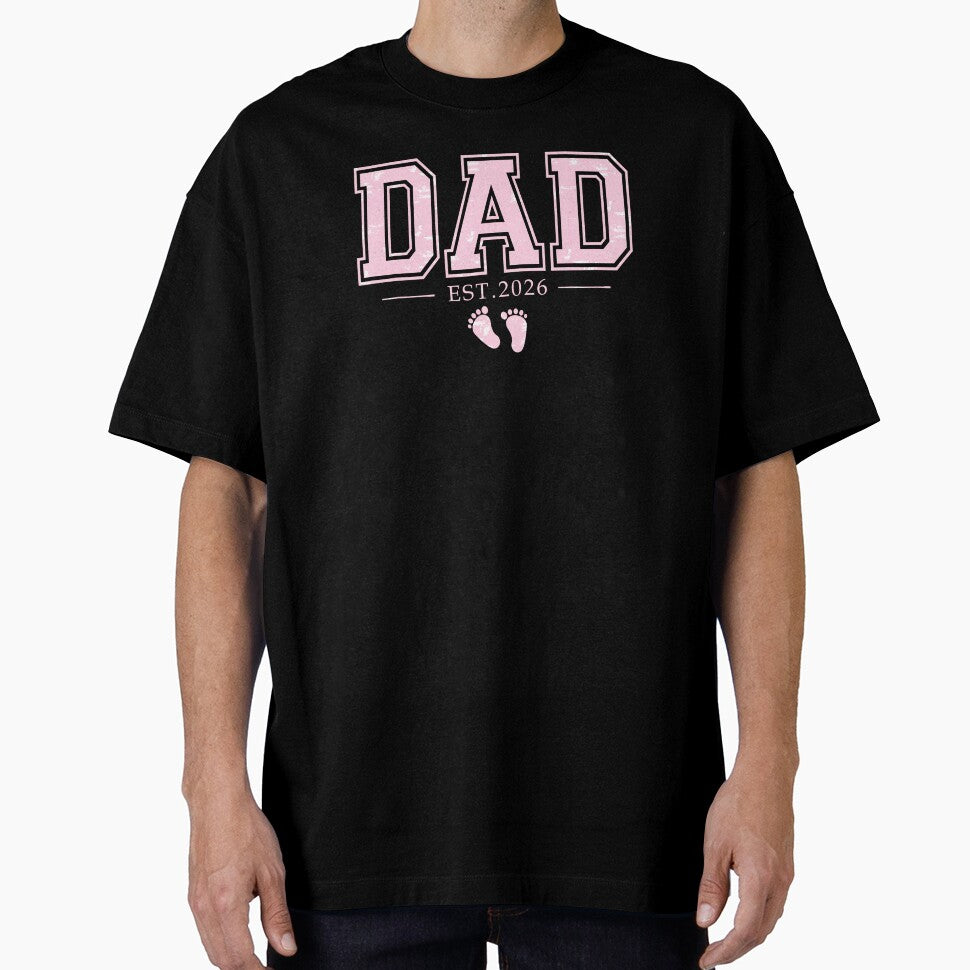 Dad Est 2026 First Time Father Baby Feet New Dad by zamiokaline