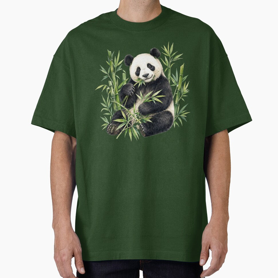 Watercolor Panda Great Among Bamboo by DarVibe Designs