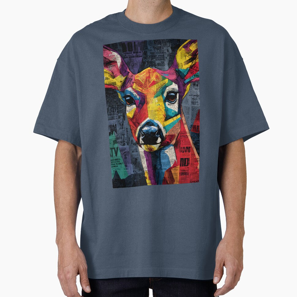 Protect the Wild Deer - Dynamic Face Composition with Colorful Patterns and Typography by OlfactoART Studio
