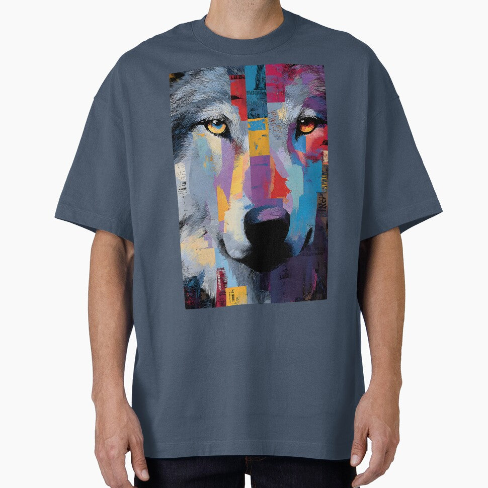 Protect the Wild Wolf - Vibrant Mosaic Portrait with Bold Abstract Energy by OlfactoART Studio