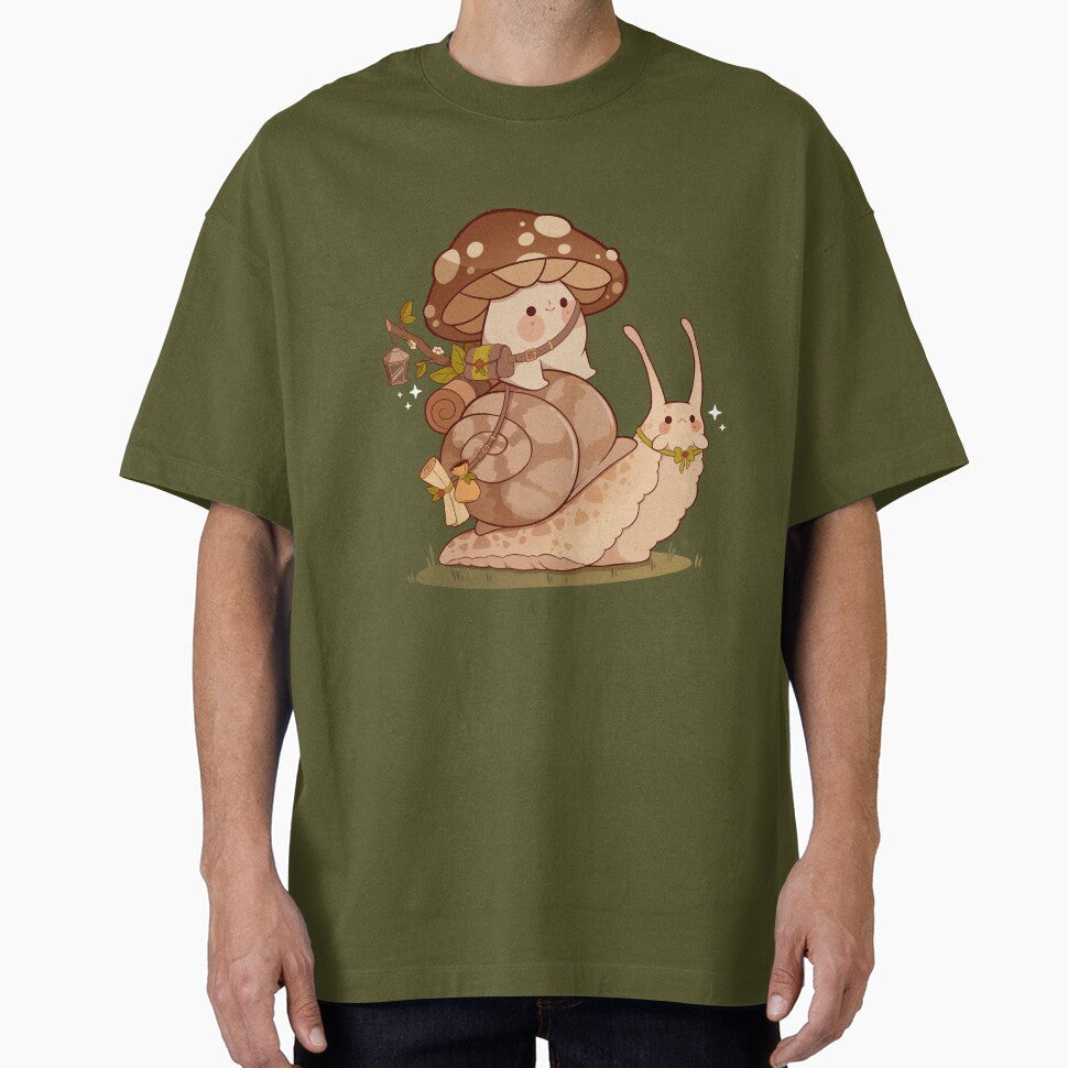 Cute mushroom and snail friend by Rihnlin