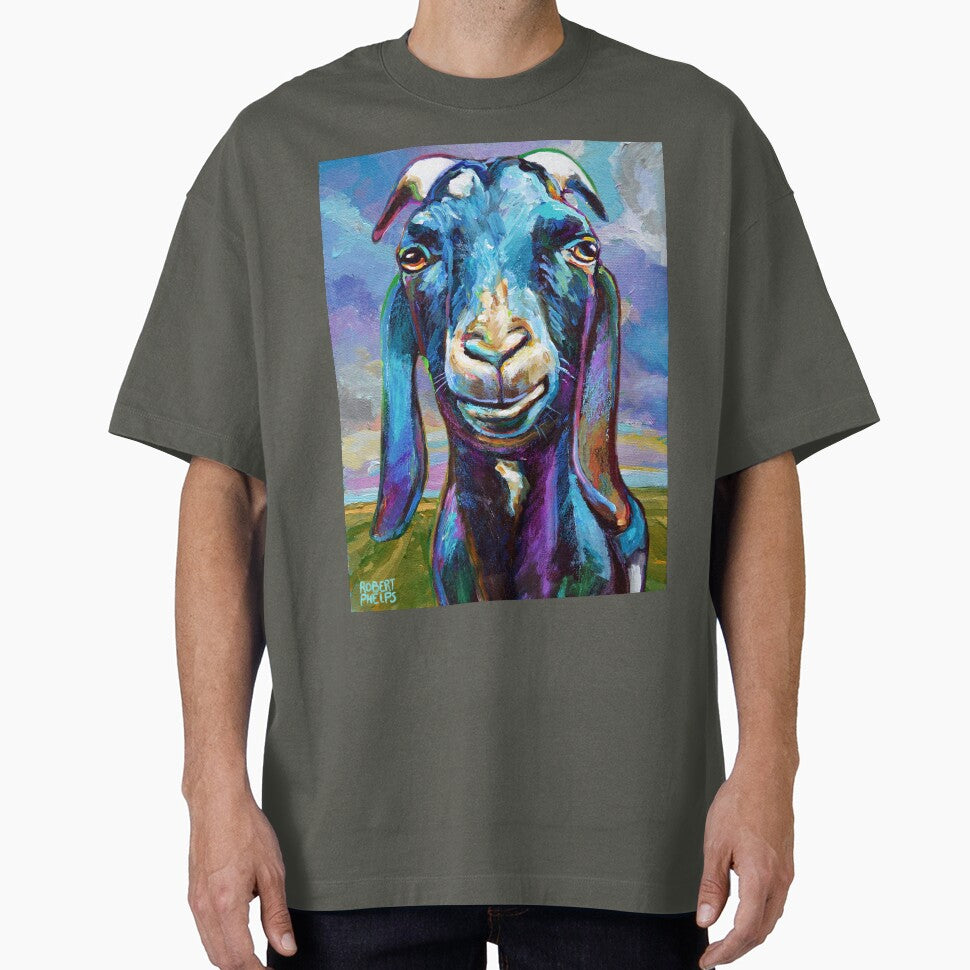 Black Farm Goat On a Beautiful Day by RobertPhelpsArt