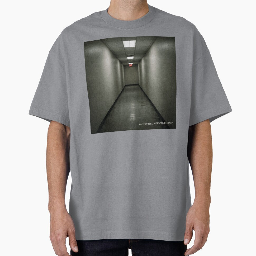 AUTHORIZED PERSONNEL ONLY – Liminal Hallway Wall Art Print by POD DYNASTY | Original Print On Demand T-Shirt Graphics