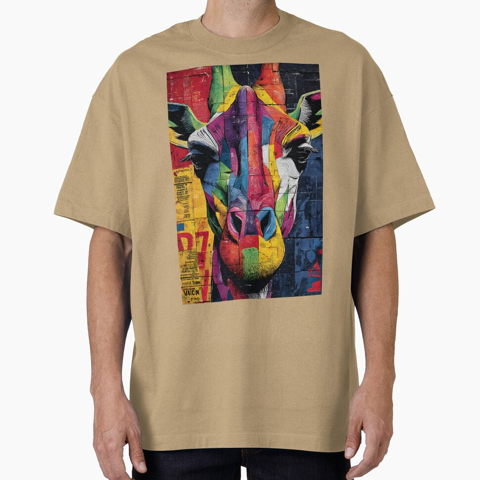 Dynamic Giraffe Spirit - Bright Geometric Wildlife Artwork with Modern Flair by OlfactoART Studio