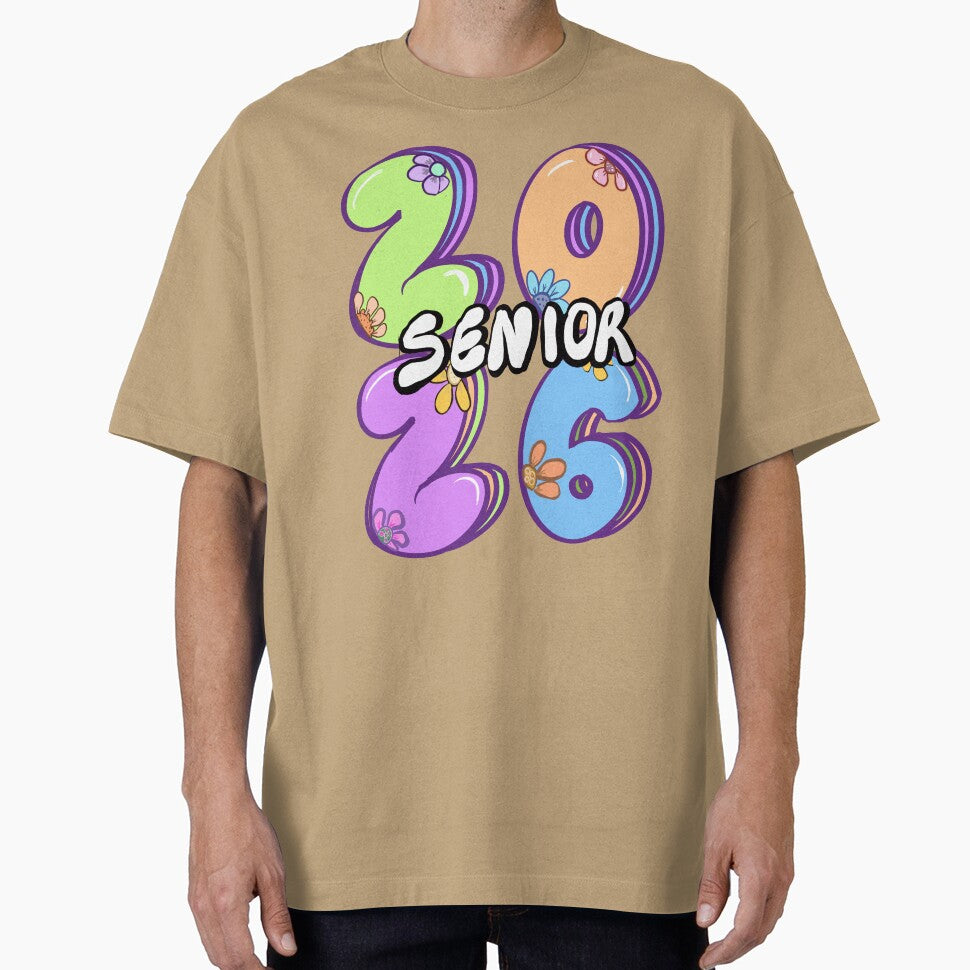 Senior 2026 Graduation Pastel Bubble Letters Wildflower Aesthetic by Artonmytee