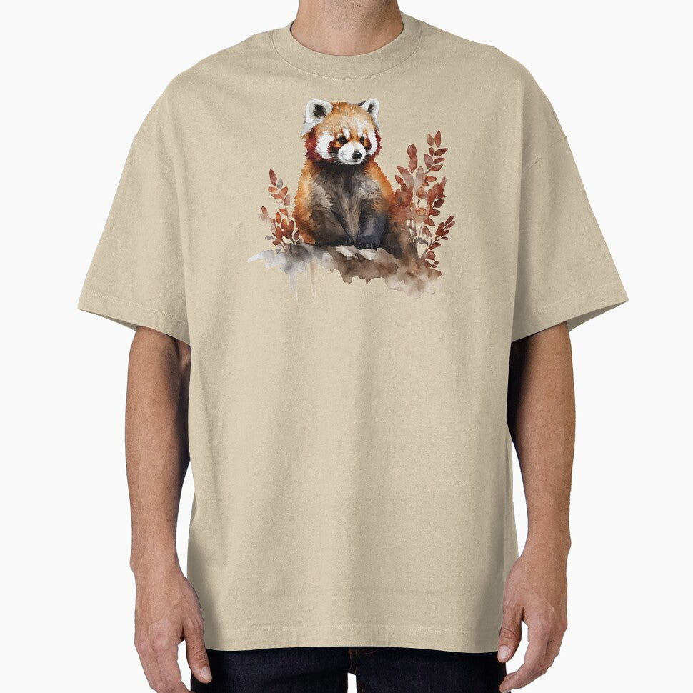 A Cute Red Panda in an Earthy Watercolor - Boho Spirit Animals by GVRDesign