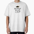 She Believed She Could So She Did Quote with Black Graduation Hat & Gold Stars by JeweledDesigns