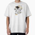 She Believed She Could So She Did Quote with Graduation Hat, Diploma, & Fireworks by JeweledDesigns