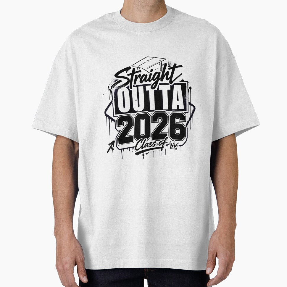 Straight Outta 2026 Graduation Retro Graffiti Design | Class of 2026 Senior Graduate Tee by ABLAT-CREATIONS