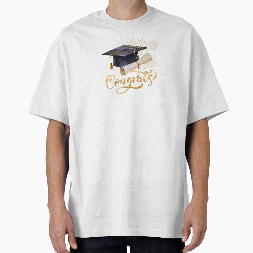 Congrats Graduate with Black Graduation Hat & Fireworks by JeweledDesigns