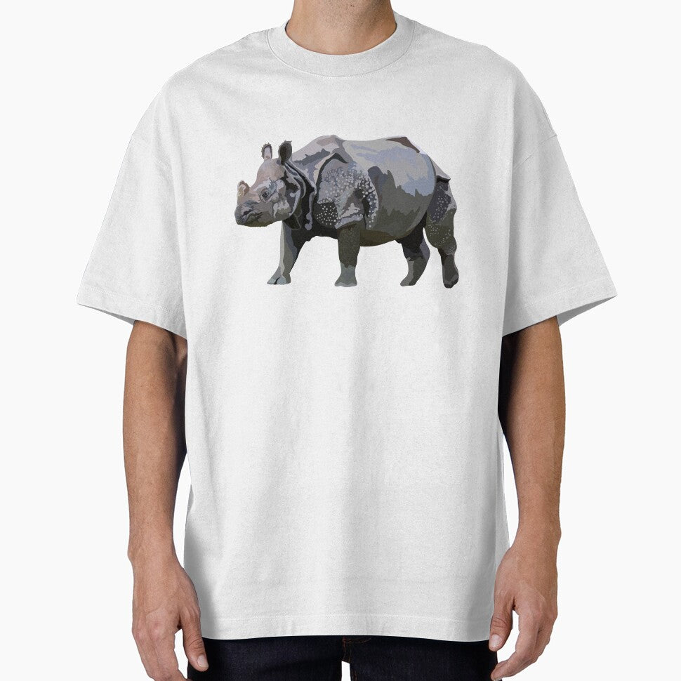 I is for Indian Rhino,Indian Rhino Illustration – Majestic One-Horned Asian Rhino Artwork by PrettylittlepastelUk