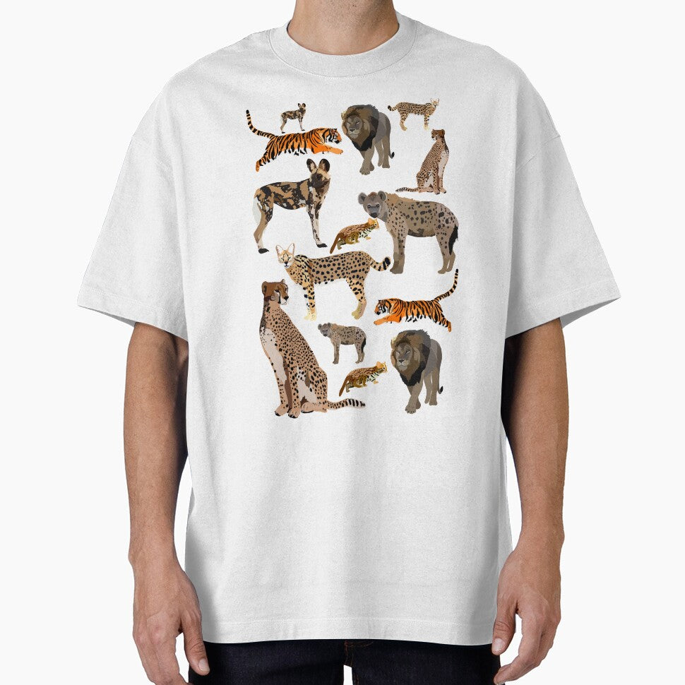 C is for Carnivore, Carnivore Artwork – Big Cat and Fossa Illustration Featuring Wild Predator Design by PrettylittlepastelUk