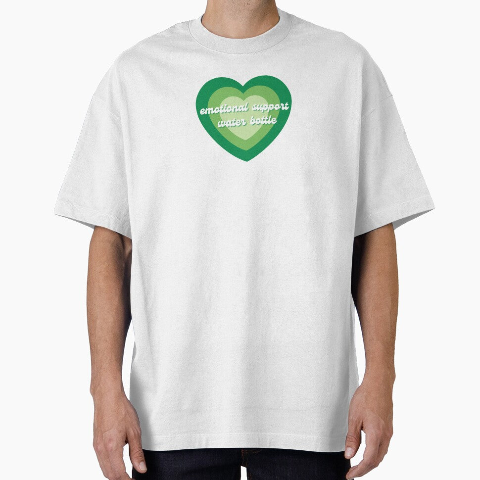 Emotional Support Water Bottle Green Heart by metromuse