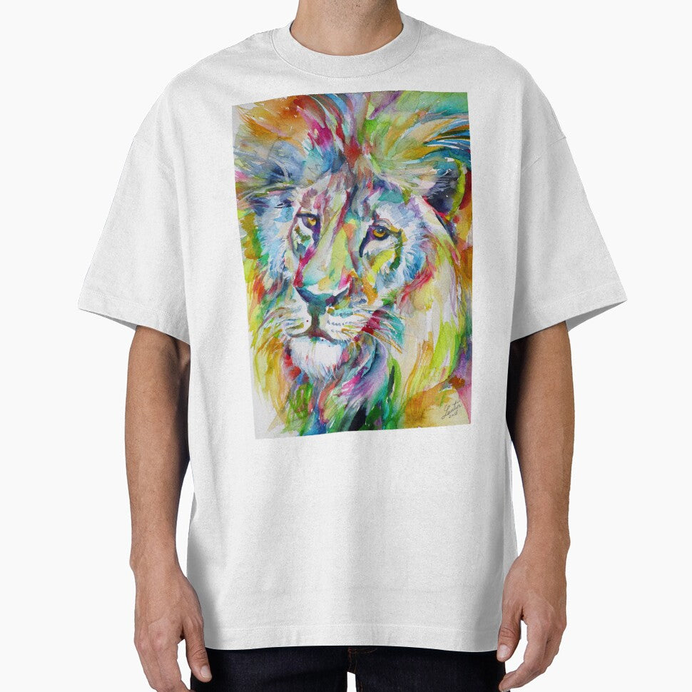 LION FACE - watercolor portrait by lautir