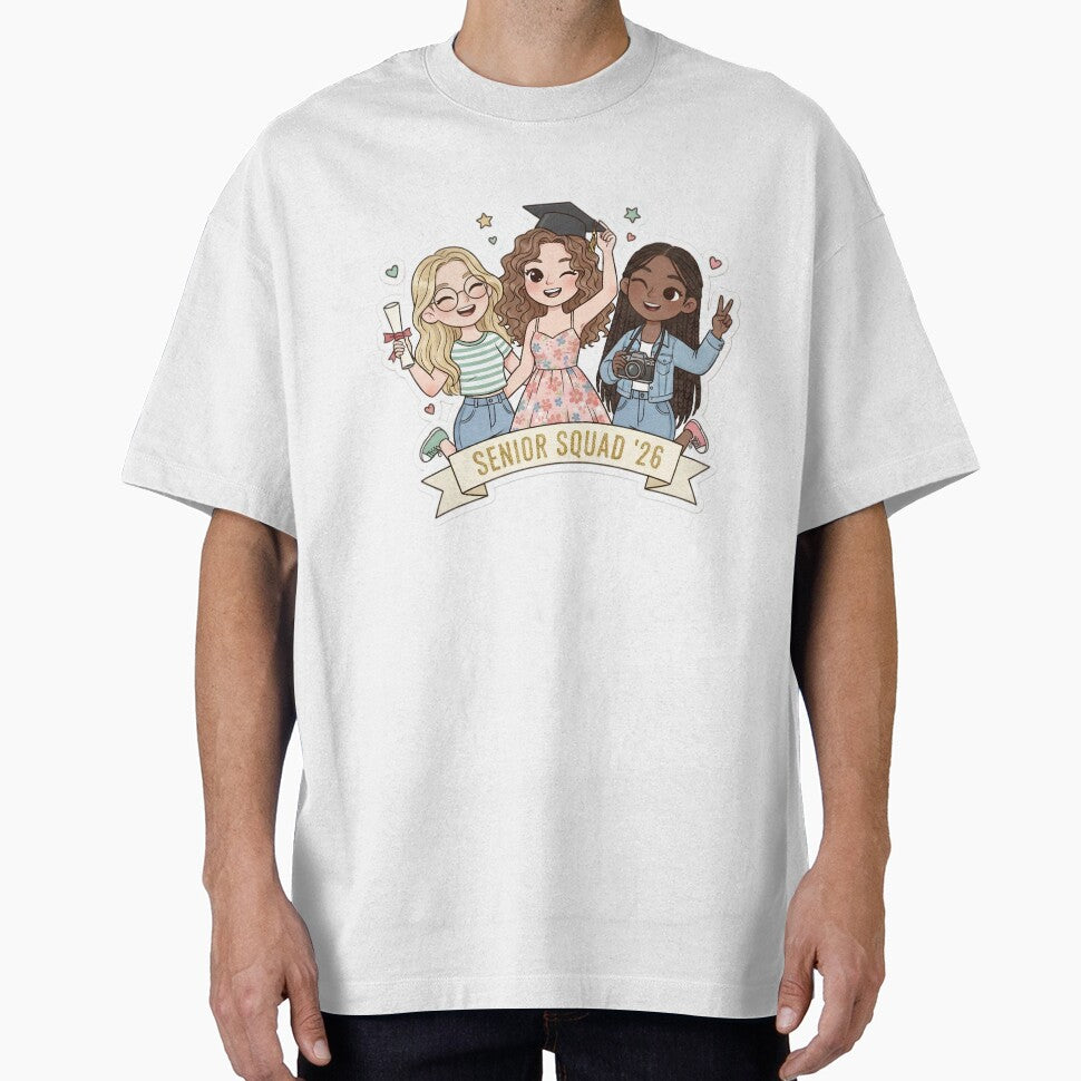 High School Senior Squad 2026 Cute Graduation Girls Sticker | Best Friends Grad Squad PNG | Class of 2026 Gift Idea by Bhaskar Digital Art
