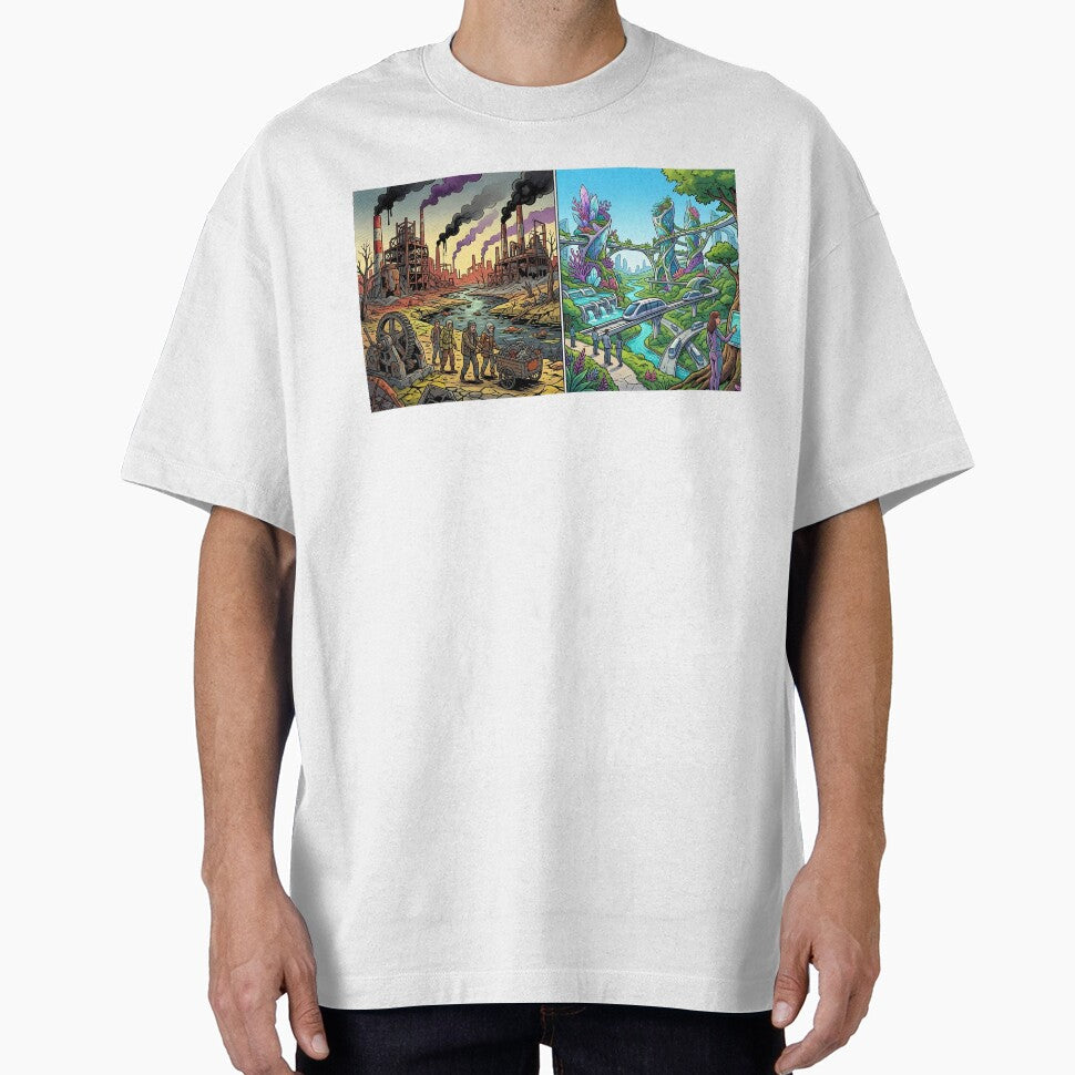 Two Futures: Industrial Dystopia vs Green Utopia Art by Daniela`s shop
