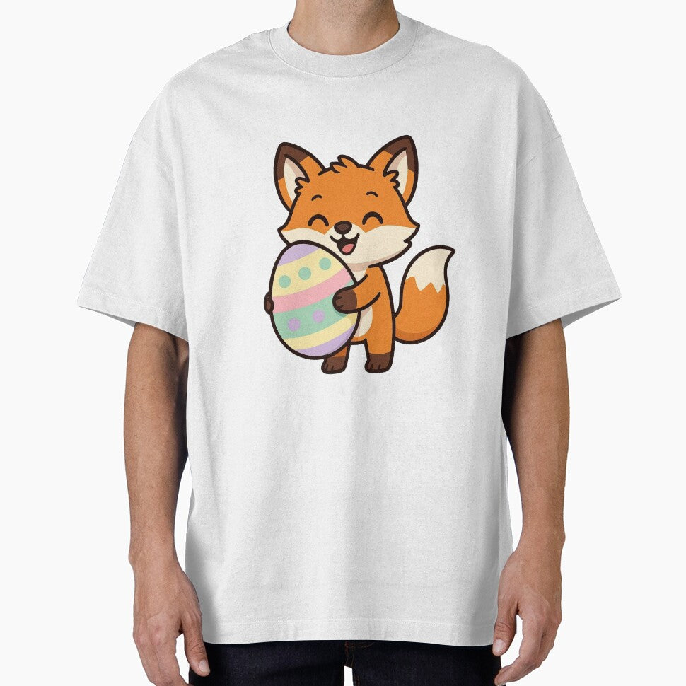Happy Fox Holding Giant Easter Egg – Cute Spring Animal Character by Confuzz1ed