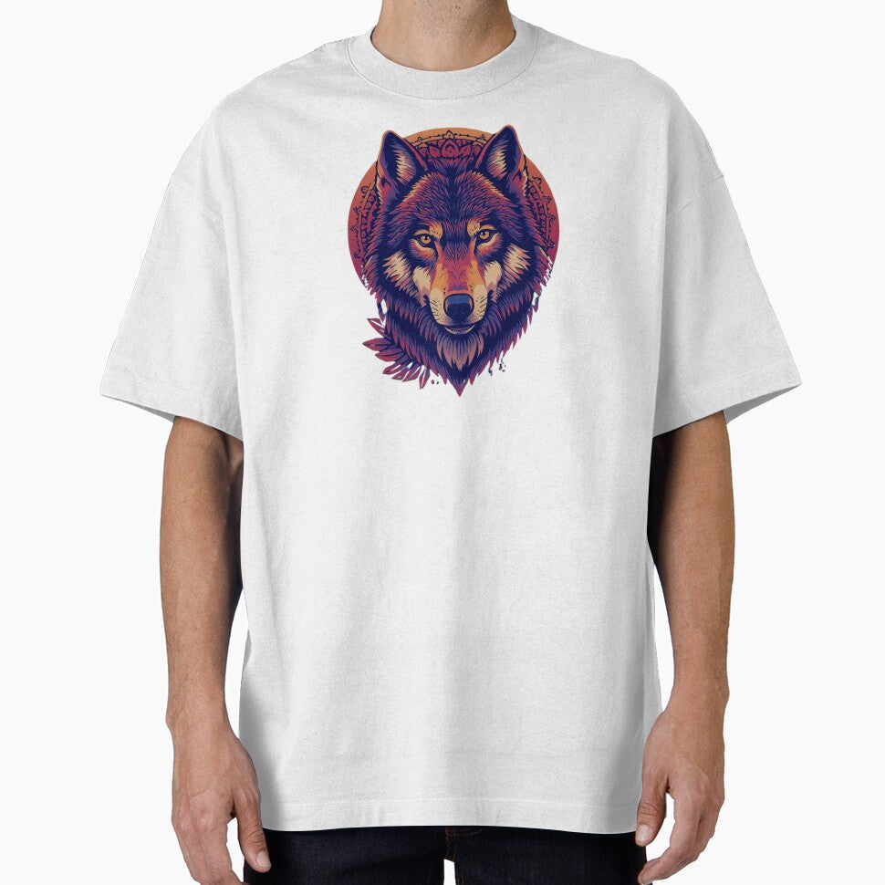 Neon tribal Wolf head tattoo art by Funetix