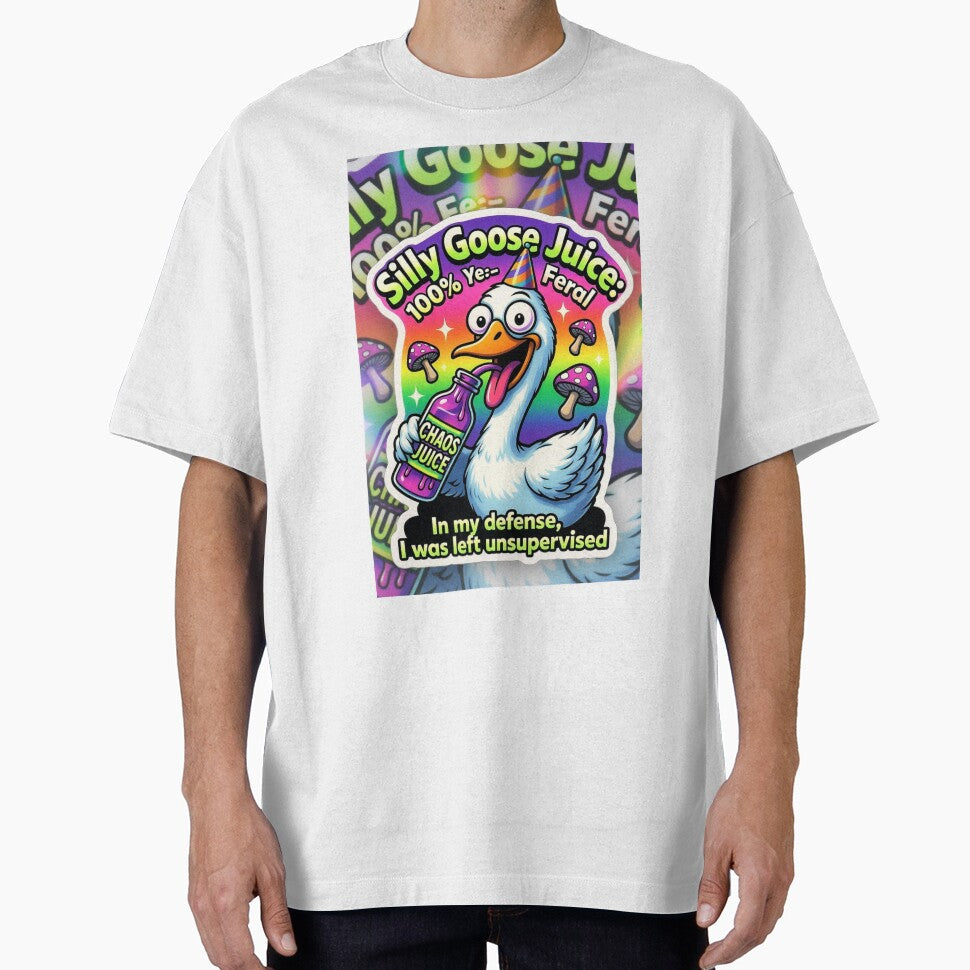 Silly Goose Juice | Feral Goose Chaos | Funny Unsupervised Goose Sticker & Shirt by Roguetees5150