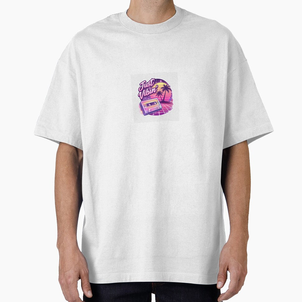Just Vibin’ Vaporwave Sticker | 80s Retro Synthwave Aesthetic Sunset by SparkVault